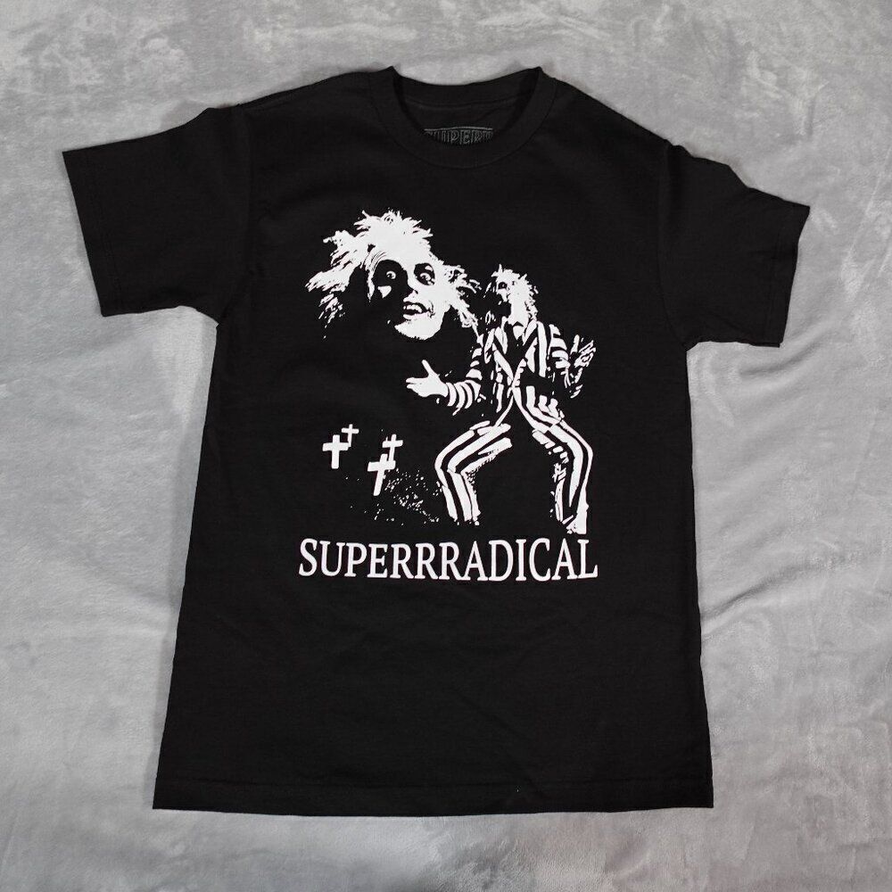 Superrradical BeetleJuice Horror T Shirt Mens Medium Halloween Movie Black